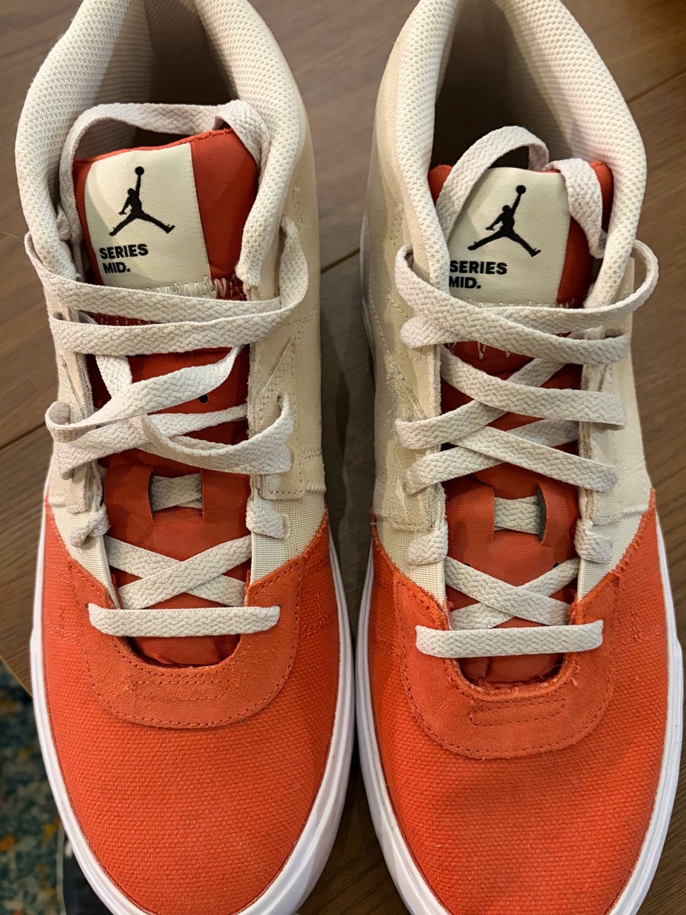 Jordan Men’s ' Series Mid Sneakers in Orange and Cream